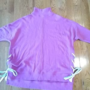 Free people tunic fleece tops lot lace up blue purple